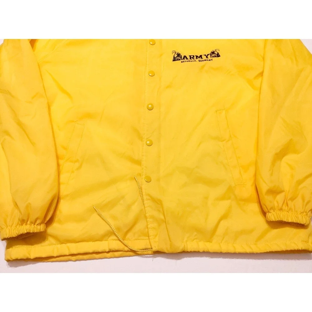 Vintage CHAMPION US Army Reforger Germany NATO Jacket Grim Reaper Yellow Large L
